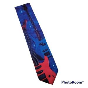 Ralph Marlin Mens Neck Tie GUITARS